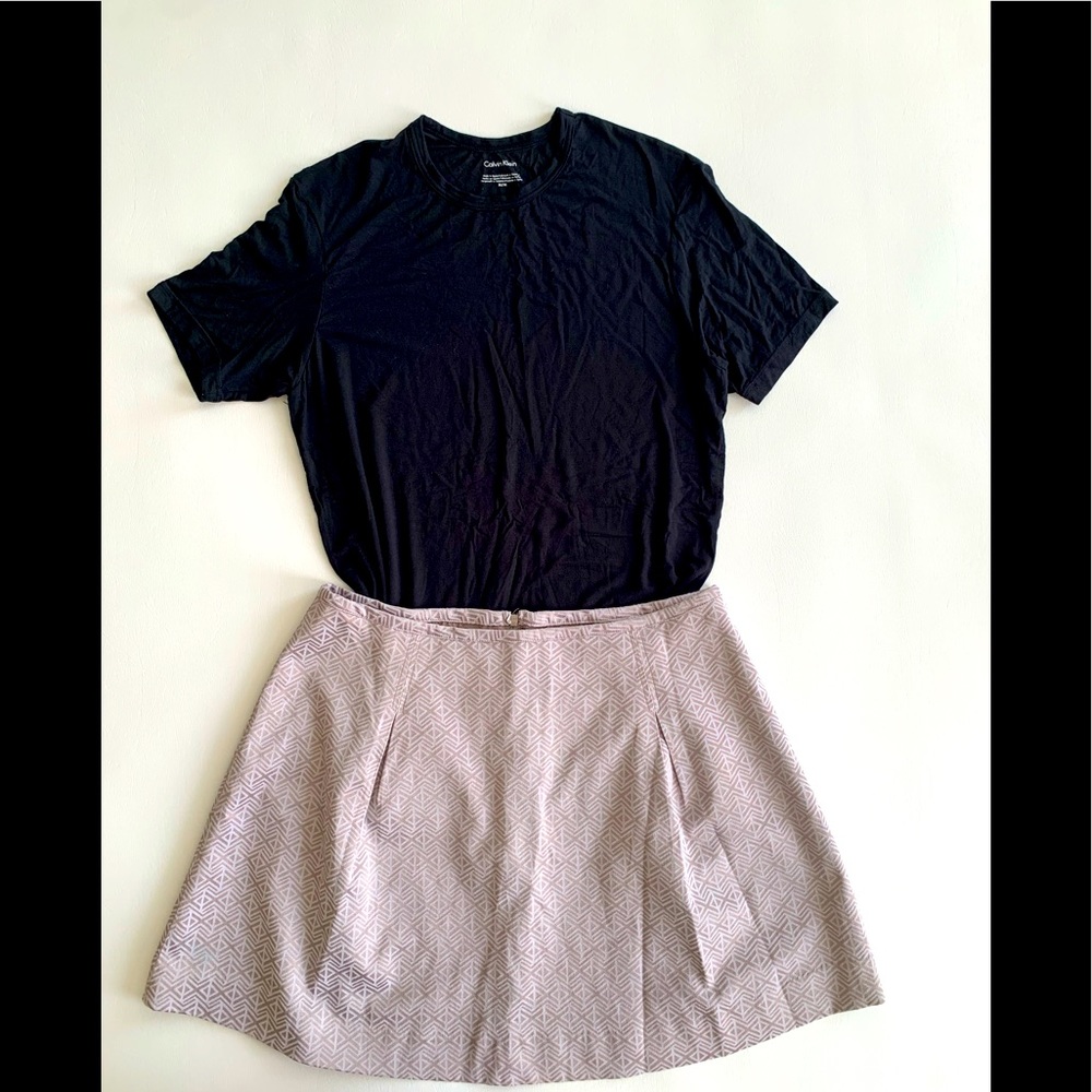 skirt and t-shirt set, size M, satin skirt